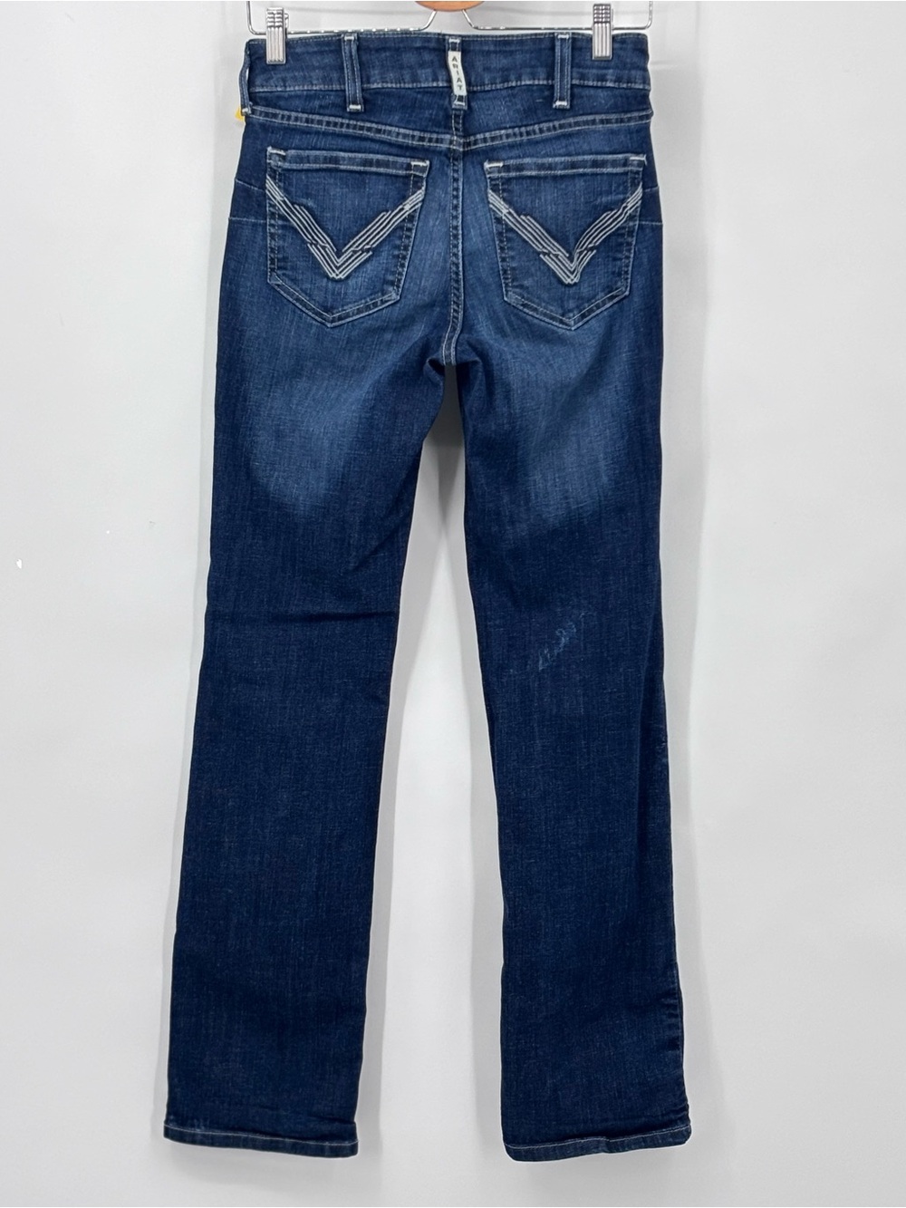 ARIAT REAL western straight denim women jeans stitched pockets Sz 28s Skyla